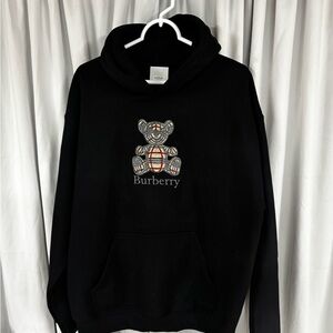 Burberry Black Hoodie with Iconic Bear Motif